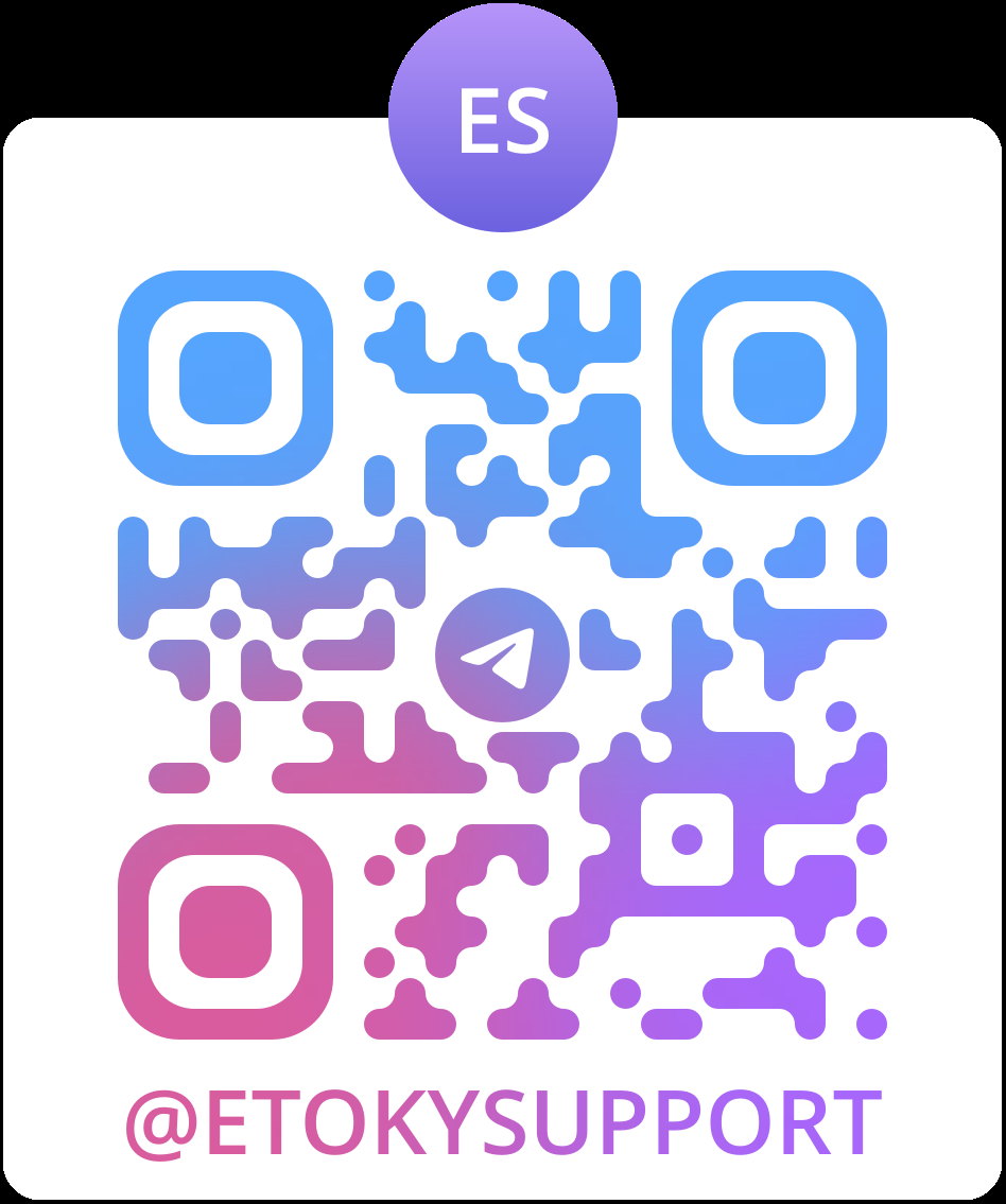 etoky Telegram 客服二维码，账号 ETOKYSUPPORT